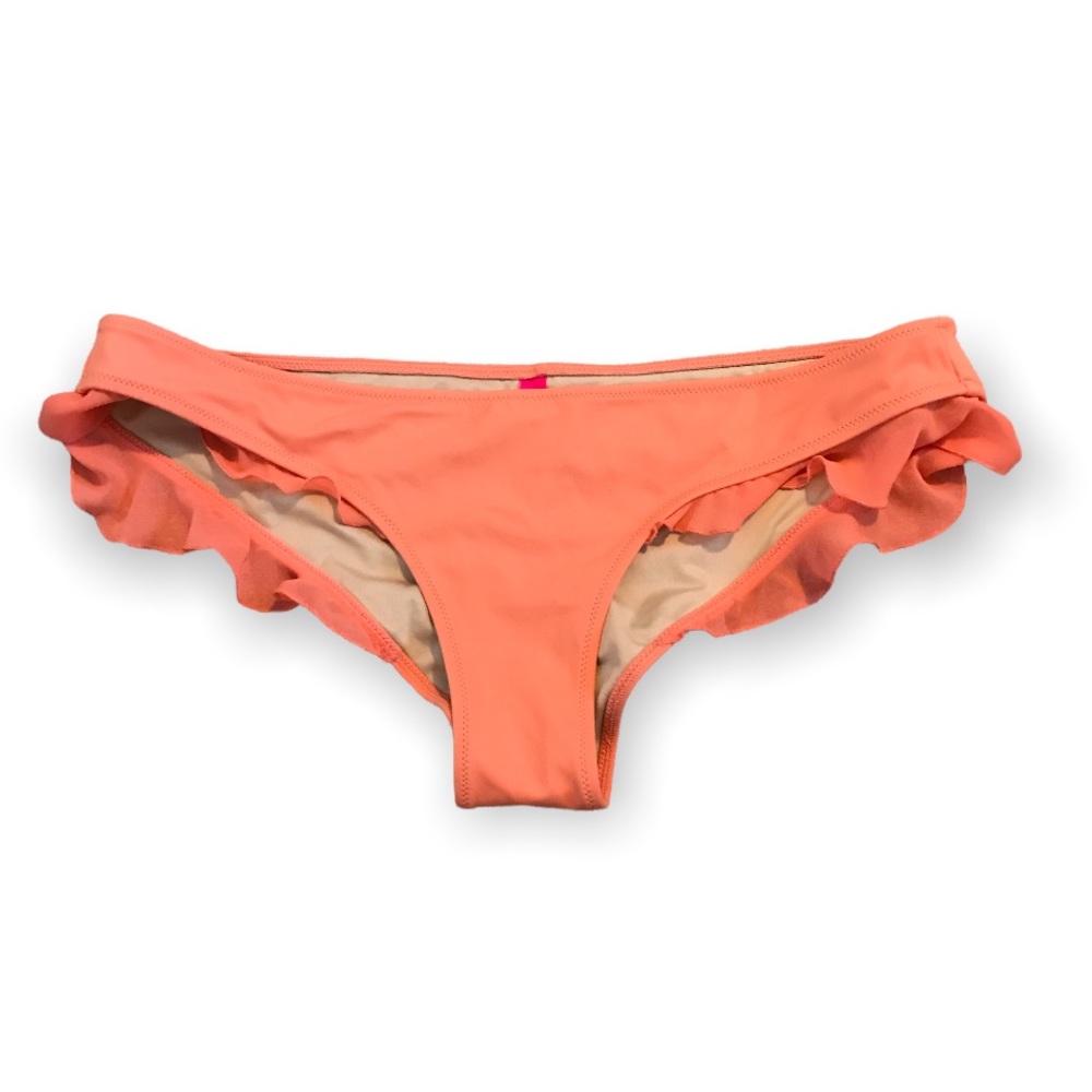 3/$15 Victoria’s Secret orange Bathing suit bottom with ruffles on hem